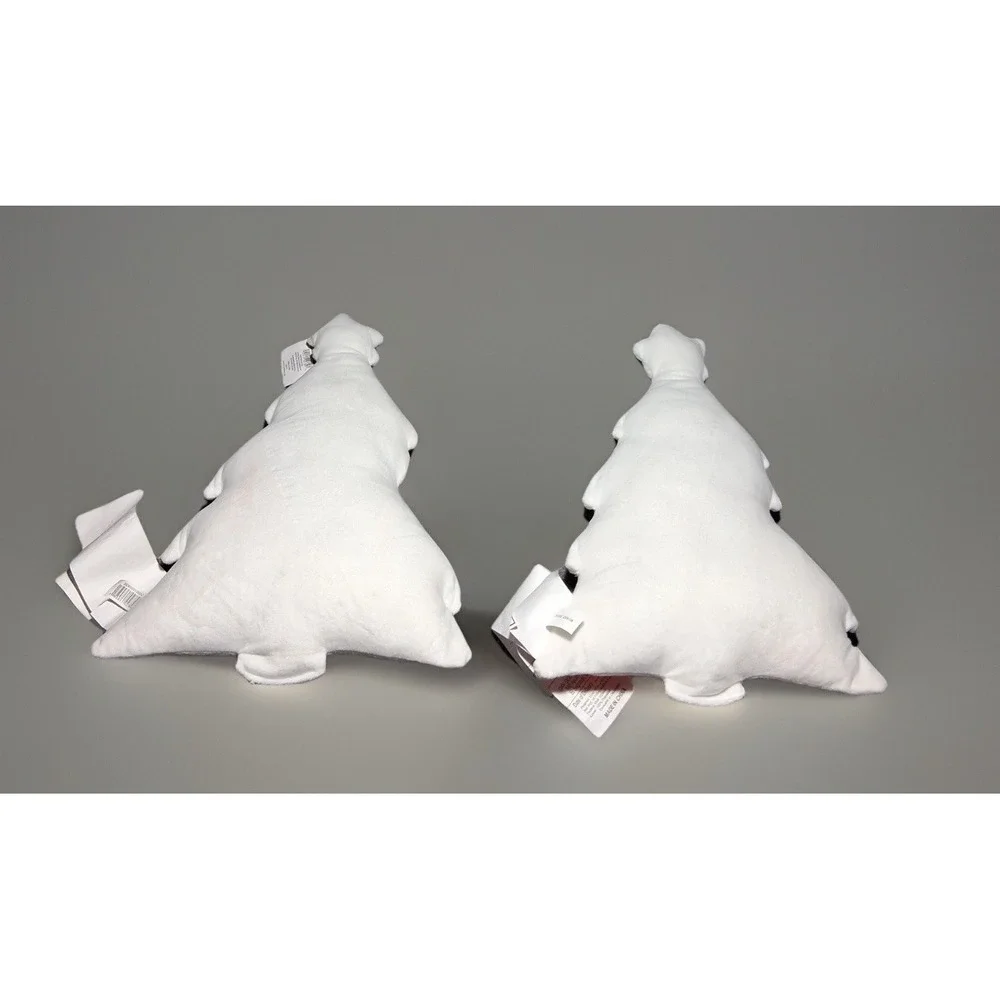 Holiday Time Set of 2 Rainbow Christmas Tree Plush Decorative Pillows 17x12